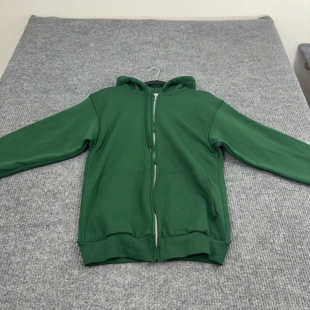 Vintage Pluma Hoodie Mens M Green Polyester Cotton Full Zip Gorpcore Streetwear